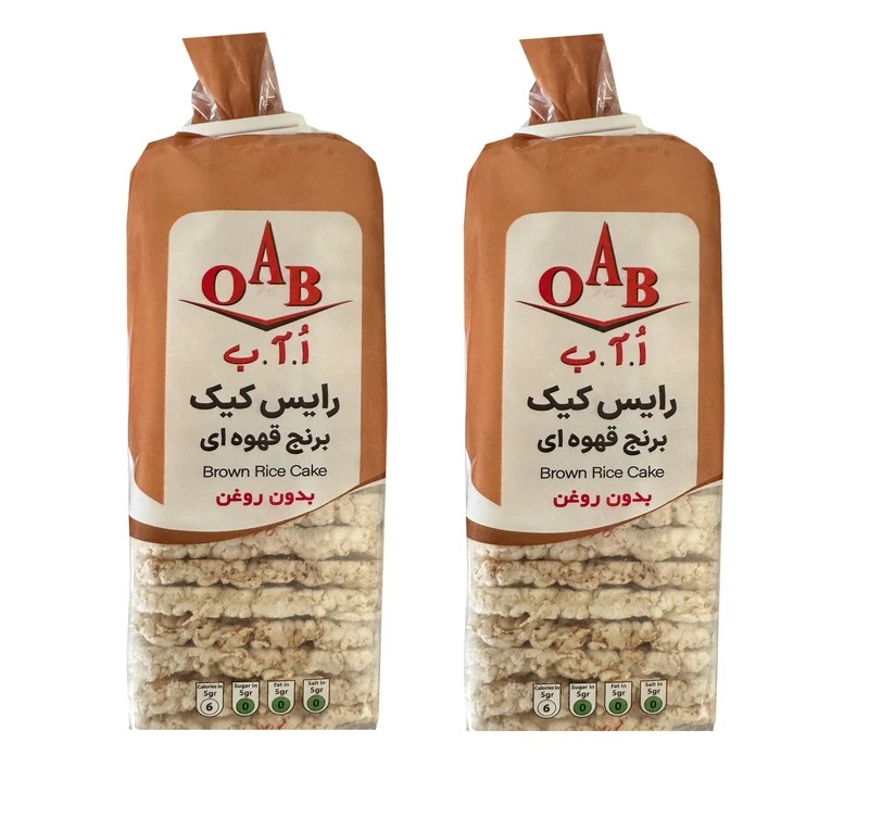 او آ ب رایس کیک برنج قهوه ای بدون روغن 100 گرمی